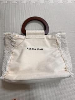 ALEXIA STAM ウッドハンドル キャンバストートバッグのサムネイル