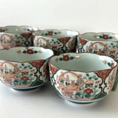 有田焼 古伊万里 金彩 色絵 色錦 染錦 中鉢 小鉢 盛鉢 多用鉢 和食器 有田焼 吾山窯 金彩古伊万里 輪花鉢揃 5枚セット 小鉢 煮物鉢 とんすい
