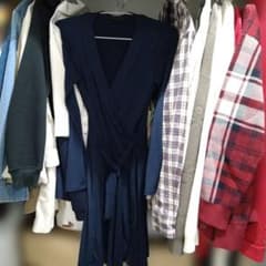 BANANA REPUBLIC 長袖ラップワンピース ネイビー XS - 5
