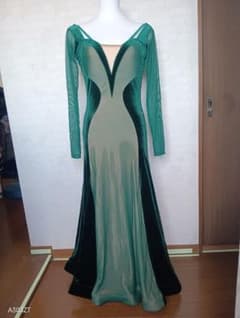 TID社交ダンスドレス 緑色 Vネック - メルカリ