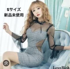 LoveRich ドットチュールロングスリーブドレス Sサイズ【新品未使用】美品のサムネイル