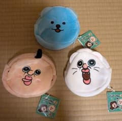 パンパンくんの日常　フェイスポーチ　3個セット　キッコ　水色　プンパン