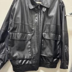 黒いレザージャケット Lサイズのサムネイル