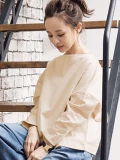 神戸レタス×田中亜希子コラボ　ボートネックロンTプルオーバーのサムネイル