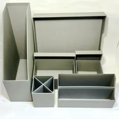 [Brand New] Desk Organizer 6-Piece Set, Gray, Desktop Storage, File Box