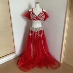 お値下げ中　ベリーダンス　衣装　赤　パール　XXL ベリーダンス 衣装 赤 パール XXL