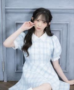 evelyn ツイードチェックワンピース BLUEのサムネイル
