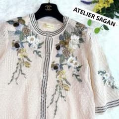 美品✨高級 ATELIER SAGAN アトリエサガン カーディガン 麻100