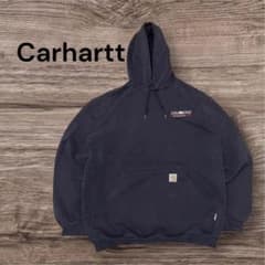 CarharttFR難燃企業刺繍肉厚裏起毛パーカー黒フェード - メルカリ