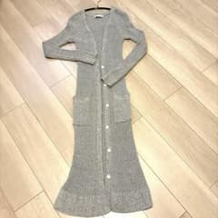 BEAMS ベージュリブ編み ロングカーディガン 美品