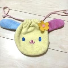 フェイス型 巾着ポーチ ウサハナ　平成レトロ　レア　うさはな