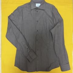 長袖ブラウンシャツ　blackのサムネイル