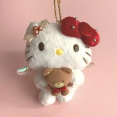 ハローキティ エンジェルクリスマス ぬいぐるみキーホルダー 2018 サンリオのサムネイル