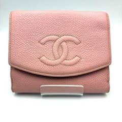 CHANEL キャビアスキン 二つ折り財布 ピンクのサムネイル