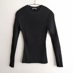 【theory luxe】リブニット／ダークグレー／40／未使用のサムネイル