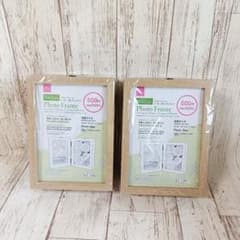 DAISO フォトフレーム 2L判 2連 BOXタイプ(ナチュラル)2個セットのサムネイル