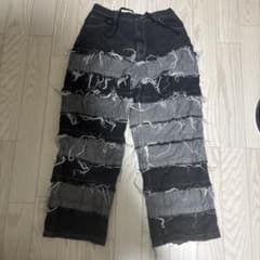 フリンジデザインデニムパンツ Lサイズのサムネイル