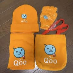 Qoo 쿠 니트 모자 머플러 장갑 가방 4 점 세트