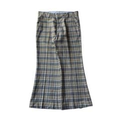 スコービルジップ 70s 80s ベルボトム フレアパンツ スラックス チェック