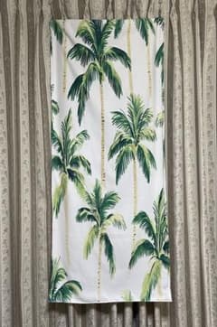 滝汗に！　【ハンドメイド・未使用】　ホットヨガマットタオル　ヤシの木いっぱい