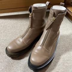 フロントジップ ショートブーツ ベージュのサムネイル