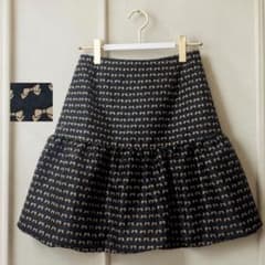 【美品】M'S GRACY リボン柄 立体フレアスカート 38のサムネイル