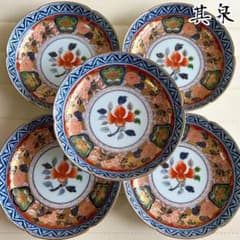 有田焼 賞美堂 其泉窯 極錦金彩古伊万里様式 銘々皿揃 5枚セット 金襴