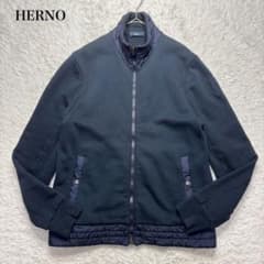 ヘルノ XL相当 ブルゾン 切り替え ロゴプレート ワッペン 50 ネイビー ヘルノ XL相当 ブルゾン 切り替え ロゴプレート ワッペン 50