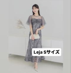 【Leja】フラワースパンコールチュールフレア スリーブマーメイドワンピースのサムネイル