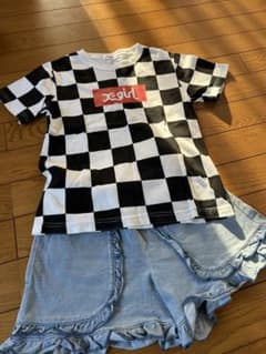 xgirl チェッカーパターン Tシャツ & ショートパンツ セットのサムネイル