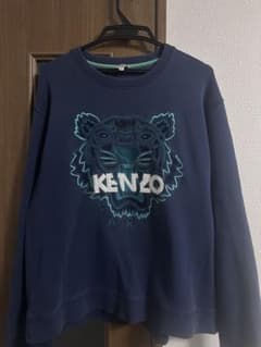 KENZO タイガー刺繍 スウェット XL ネイビー メンズ トレーナー ロゴ