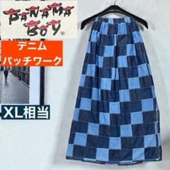 ◎デニム/パッチワーク◎★PANAMA BOY★ロングスカート★XL相当★のサムネイル