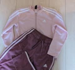 adidas キッズ ジャージ 上下セット 130 ピンクのサムネイル