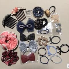 ヘアアクセサリー22点セット　夜会巻きコーム、バレッタ、ヘアゴムなどのサムネイル
