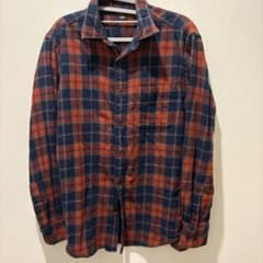 UNIQLO ネルシャツ チェック柄 レッド×ネイビー Lのサムネイル