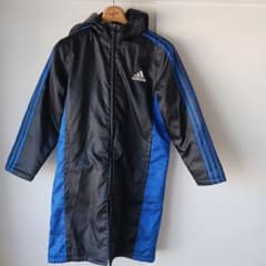adidas  150 裏地ボア 黒 青 ベンチコート フード アディダスのサムネイル