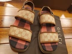 正規品　GUCCI　グッチ　GG柄　メンズレザーサンダルのサムネイル