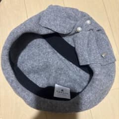 LANVIN グレー ベレー帽 リボン付きのサムネイル