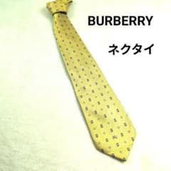 BURBERRY バーバリー ネクタイ 総柄 ホースロゴ シルク イエローのサムネイル