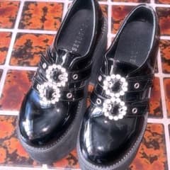 ♡BUBBLES♡ダブルバックル厚底シューズ ヒール13cm 37のサムネイル