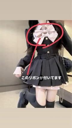 参戦服　黒ミニワンピース ピンクリボン　SHEIN ホビ垢のサムネイル