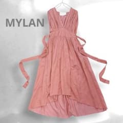 美品】MYLAN マイラン シルクコットン カシュクールワンピース ピンク