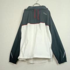 asics フード付き ナイロンジャケット M 黒/白 ポリエステル100%のサムネイル