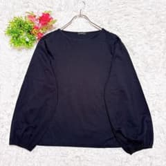 【7-IDconcept. 】長袖カットソー（F） 黒 袖口ギャザー 上品のサムネイル