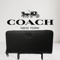 COACH ブラックレザー 長財布cj884 COACH ブラック長財布cj884アウトレット品 - メルカリ