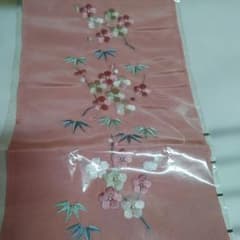 半襟豪華 刺繍 ピンク 梅と笹のサムネイル