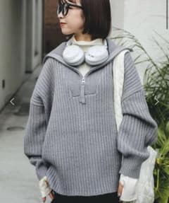 nemne ぽてとかっぷるコラボ ハーフジップニットプルオーバー かりんのサムネイル