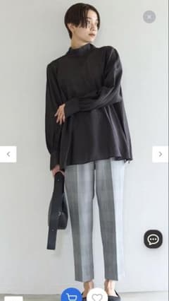 新品タグ付き　アンフィーロ　チェック柄パンツ　Sサイズ　グレー