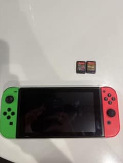 Nintendo Switch 本体 グリーンとレッドジョイコン&カセットのサムネイル