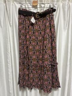 ZARA新品タグ付 花柄ロングスカート ベルト付きのサムネイル